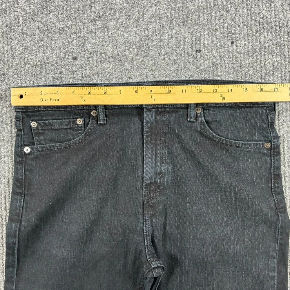 Levi's Mens Slim Straight Jeans Size 33x32 Black Denim Stretch Mid Rise Casual